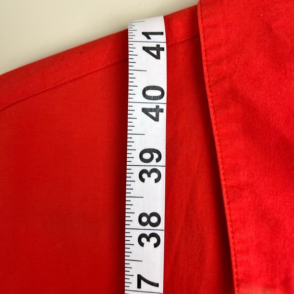 Eileen Fisher Orange Classic Collar Cotton Poplin Shirt Dress Hi-lo size Medium - Picture 8 of 15